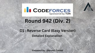 Codeforces Round 942 D1  Reverse Card Easy Version [upl. by Saxet519]