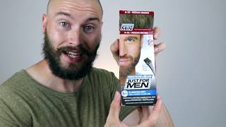 JUST FOR MEN BEARD DYE  BEFOREAFTER on THIN PATCHY BEARD [upl. by Nyltiak671]