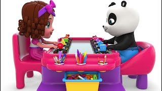 Shapes on Wheels  Learn Shapes for Children  Pinky and Panda Toys TV for kids [upl. by Lynsey913]