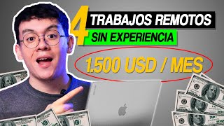 4 Trabajos REMOTOS para GANAR DINERO Real sin Experiencia 💰 Desde Casa [upl. by Terese]