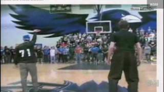 BASKETBALL SHOT BLINDFOLDED FROM HALF COURT [upl. by Asilad]