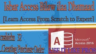 learn access from scratch to expert cashirka 32 creating purchase order [upl. by Kerry]