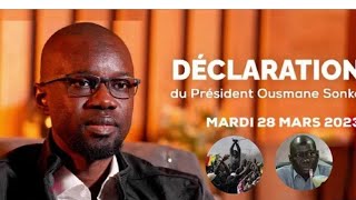 LA DÉCLARATION DE OUSMANE SONKO AVENT LE PROCÉS 30 MARS [upl. by Nac]