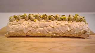 Easy Meringue Roulade With Pistachio Cream– Dessert Recipe [upl. by Stanley]