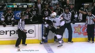 Joe Thornton vs Drew Doughty Apr 5 2012 [upl. by Etan444]