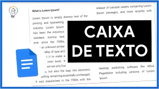 Como Inserir CAIXA de TEXTO no GOOGLE DOCS [upl. by Yorgos]