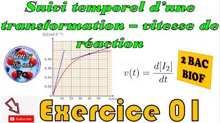 2 BAC BIOF  Chimie  Exercice corrigé 01  Suivi temporel d’une transformationvitesse de réaction [upl. by Emmerich]