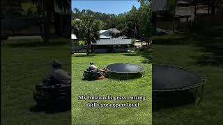 Lawn Mower vs Trampoline Creative Yard Work Hack 😂🚜 [upl. by Blackwell459]