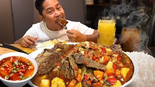 BEEF MECHADOSARCIADO Filipino Food Mukbang Love The Philippines [upl. by Liatnahs]