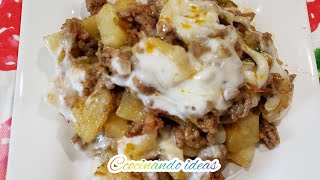 Carne molida con papas y queso es algo delicioso [upl. by Guendolen370]