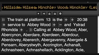 The UK Train announcements but the train goes to every station alphabetically [upl. by Chaille]