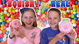 Squishy vs Real Challenge  Bro vs Sis [upl. by Auqcinahs806]