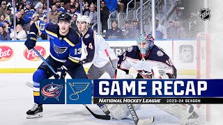 Blue Jackets  Blues 130  NHL Highlights 2024 [upl. by Llohcin]