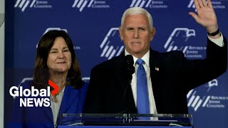 Pence emotional as he announces end of 2024 presidential campaign [upl. by Anyotal]