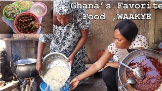 Cooking Ghana’s Most Favorite local Food  Waakye  Stew  best street food [upl. by Trebbor]