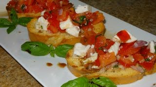 Tomato Basil and Fresh Mozzarella Bruschetta [upl. by Riffle897]