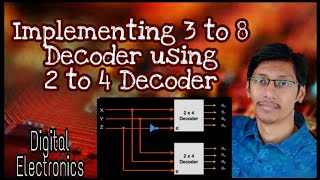 Implementing 3 to 8 Decoder using 2 to 4 Decoder  3x8 Decoder [upl. by Ardeid]