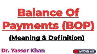 Balance Of Payments  BOP  Meaning Of Balance Of Payments  International Economics  Economics [upl. by Georgena]