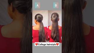 ❤️ college hairstyle 😍 trending short hairstyle subscribe [upl. by Margaux840]