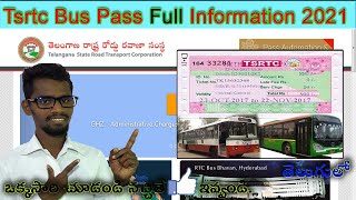 TSRTC Bus Pass Full Information 2021 Telugu [upl. by Marilou813]