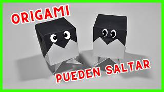 ⩥ PINGÜINO de ORIGAMI 3D  ¡¡¡Además SALTA [upl. by Lancey153]