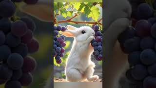 Rabbits are eating vegetables carrots and fruits 5250  shortvideorabbitcute [upl. by Arobed744]