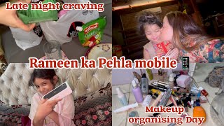 Makeup cleaning Day  Rameen got pre birthday gift 📱  late night cravings  Reema Aly [upl. by Holle337]