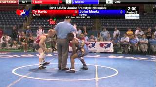 Junior Freestyle 135  Ty Davis OH vs John Meeks IA [upl. by Lipp]