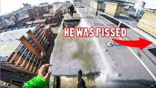 REAL PARKOUR VS SECURITY ROOFTOP ESCAPE [upl. by Beaston]