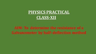 Calculation of galvanometer resistance by half deflection methodFor class 12 [upl. by Spiros]