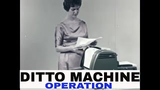 HOW TO USE A 1960s DITTO MACHINE MIMEOGRAPH SPIRIT DUPLICATOR PHOTOCOPIER 43624 [upl. by Nerrawed623]