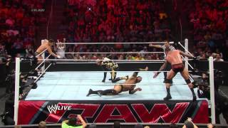 WWECody Rhodes Goldust vs Randy Orton Batista Raw May 26 2014 [upl. by Guimar]