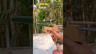 Bamboo creation with bamboo gun😱😱 diy craft toys bamboo [upl. by Nale]