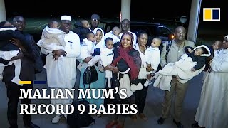 Mali mother who gave birth to 9 babies returns home with hands full [upl. by Htide500]