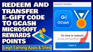 How To Redeem And Transfer EGift Code To GCash  Redeem Microsoft Rewards Points 100 Earning App [upl. by Dolley]