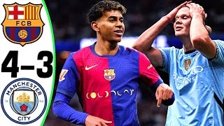 Barcelona vs Manchester City 43  All Goals and Highlights  2024 🔥 HAALAND [upl. by Seaden]