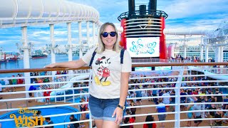 My First Time on the DISNEY WISH Disney CRUISE Day 1  Sail Away Frozen Dinner Star Wars Bar [upl. by Koloski]