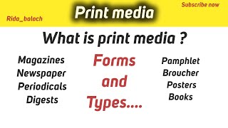 What is Print media Explanation with types  forms  Communication studies  journalism students [upl. by Anitsirhk]