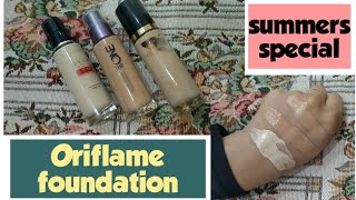 Oriflame Foundation Swatches and difference  Best Foundation For Summers  Director Rabail [upl. by Assedo]