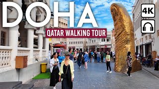 DOHA Qatar 🇶🇦 4K Walking Tour Souq Waqif amp Downtown [upl. by Yrahk]