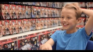 Smyths Toys  Joshua meets WWE Superstar’s AJ Styles Sami Zayn and Becky Lynch [upl. by Knarf]