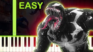 VENOM THEME  Marvels SpiderMan 2  EASY Piano Tutorial [upl. by Airrotal]