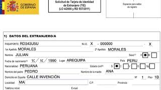 COMO RELLENAR EL FORMULARIO EX 17  ESPAÑA [upl. by Anoerb967]