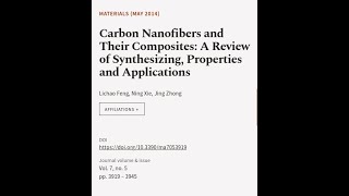 Carbon Nanofibers and Their Composites A Review of Synthesizing Properties and Appl  RTCLTV [upl. by Eillod]