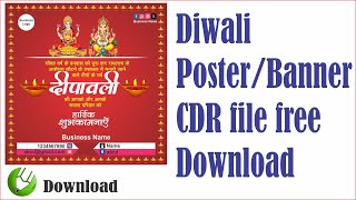 Diwali poster Cdr file free download  diwali banner design diwalispecial diwali poster [upl. by Nerte]