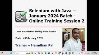 Selenium WebDriver with Java  Online Automation Testing Training  January 2024 Batch  Session 2 [upl. by Zelde156]