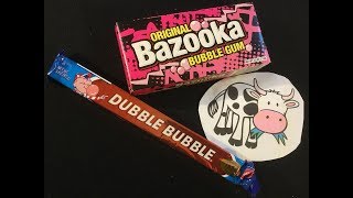 The History Of Bubble Gum Bazooka Vs Dubble Bubble Taste Test [upl. by Nolaj]