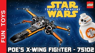 Lego Star Wars The Force Awakens Set  Poes XWing Fighter  75102  Lego BB8 Unboxing Speed Build [upl. by Onivla782]