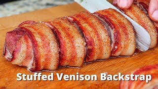 Stuffed Venison Backstrap  Grilled Venison Deer Recipe on Traeger Grills [upl. by Elocim]