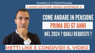 COME ANDARE IN PENSIONE PRIMA DEI 67 ANNI NEL 2024 [upl. by Lletnahs]